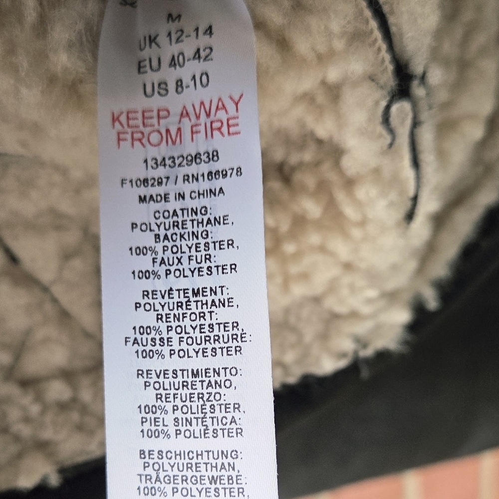 Topshop shearling aviator jacket in black and cream Medium - Picture 8 of 8